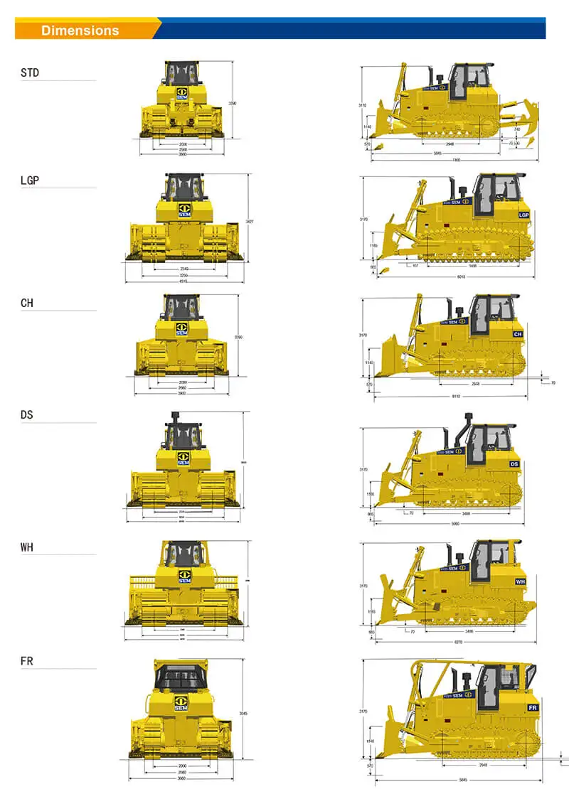 Hot Sale SEM826D 289HP Dozer Bull dozer Tractor Crawler Bulldozer/new chinese mini dozer bulldozer SD22 for Sale manufacture