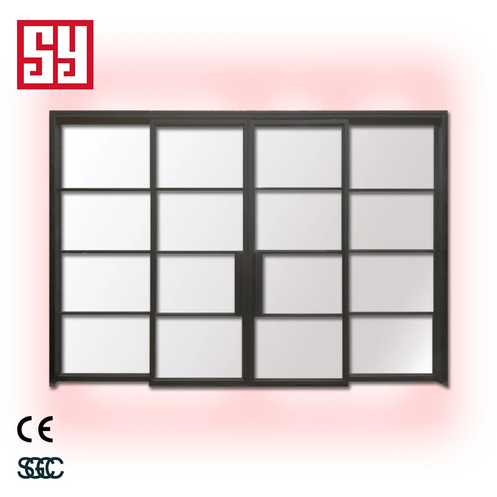Modern Design Energy Efficient Iron Double Glass Lift Sliding Patio Door Finished Surface Steel Material