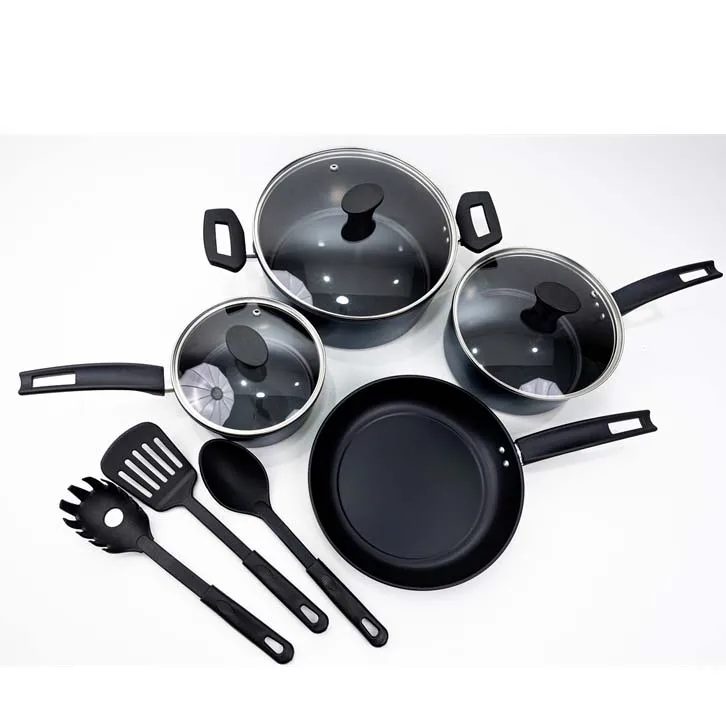 Ht Cookware Set Black Classic Series Kitchenware Sets Black Non Stick
