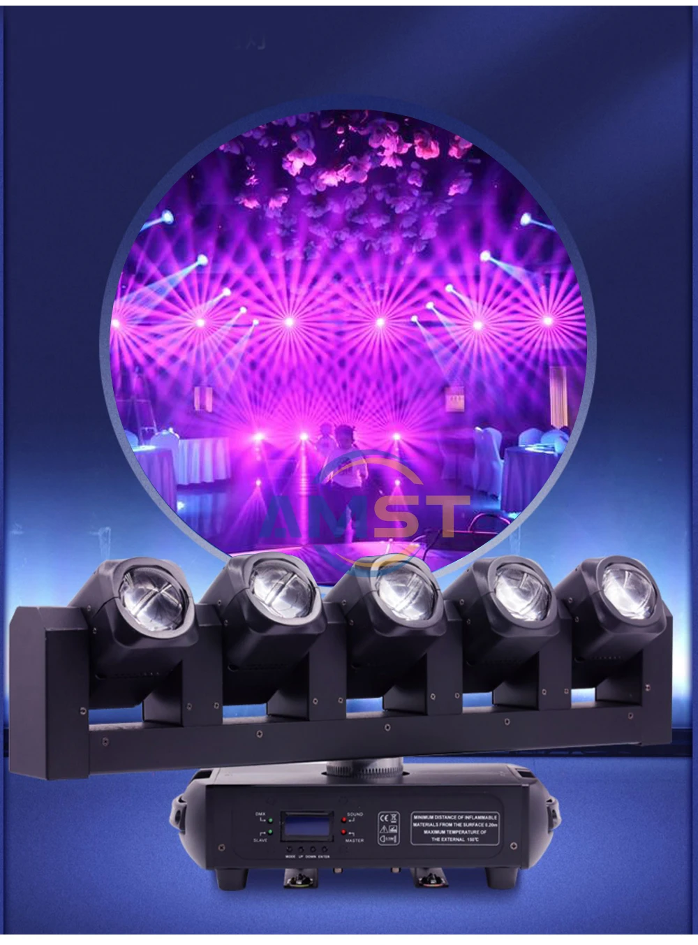 5heads Led Moving Lights Beam Strobe 2 In 1 Disco Led Moving Head 5x40w Rgbw 4 In 1 Led 6pcs 9825