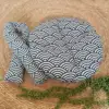 Coussin en coton bleu + Coussin décoratif en option