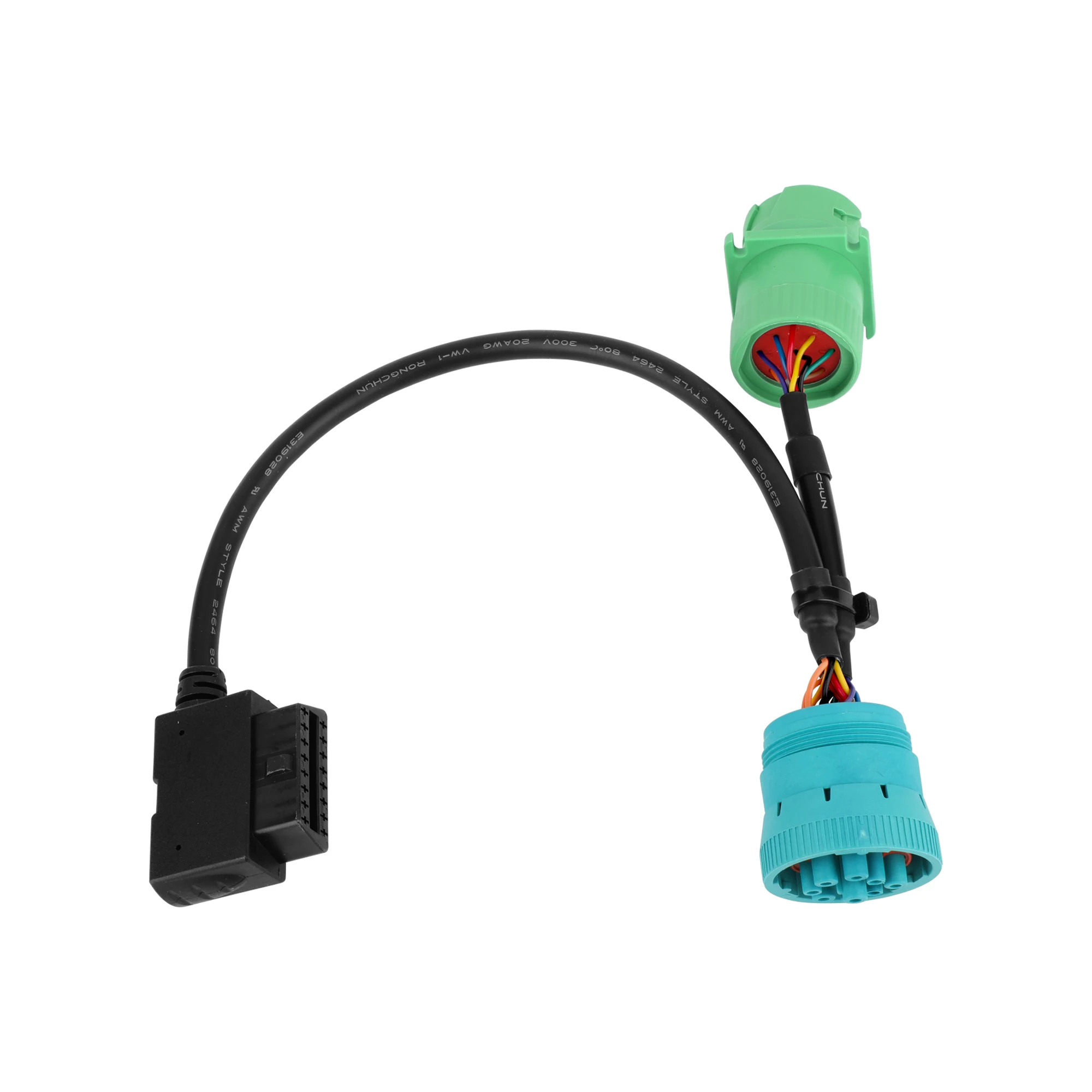 Customized OBD2 OBDII to J1939 9PIN Connector Y Cable