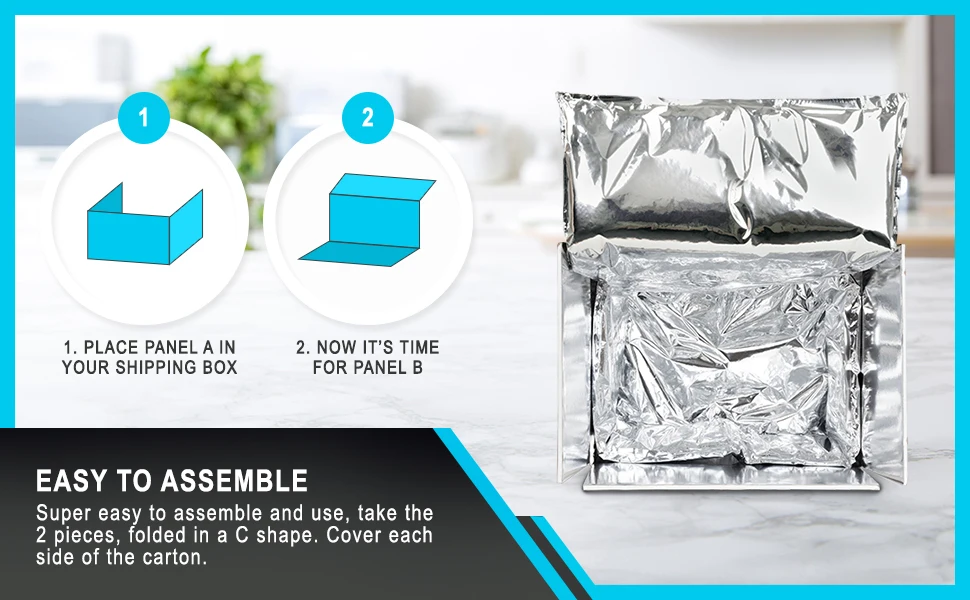 Custom Thermal Insulated Shipping Box Liner Foil Carton Liner Frozen