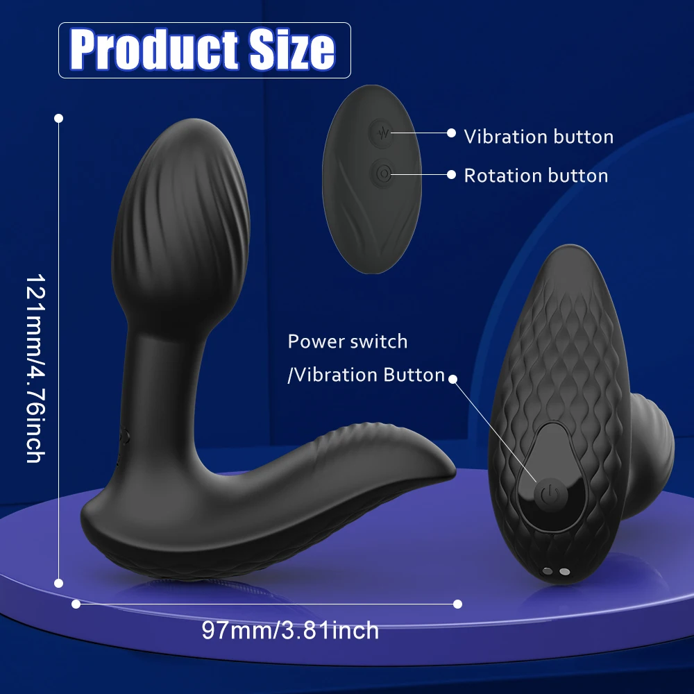Delove 9 Vibration Rotation Modes Wearable Remote Control Swing Silicone  Anal Plug Vibrator Anus Dilator Anal Toy for Men Women