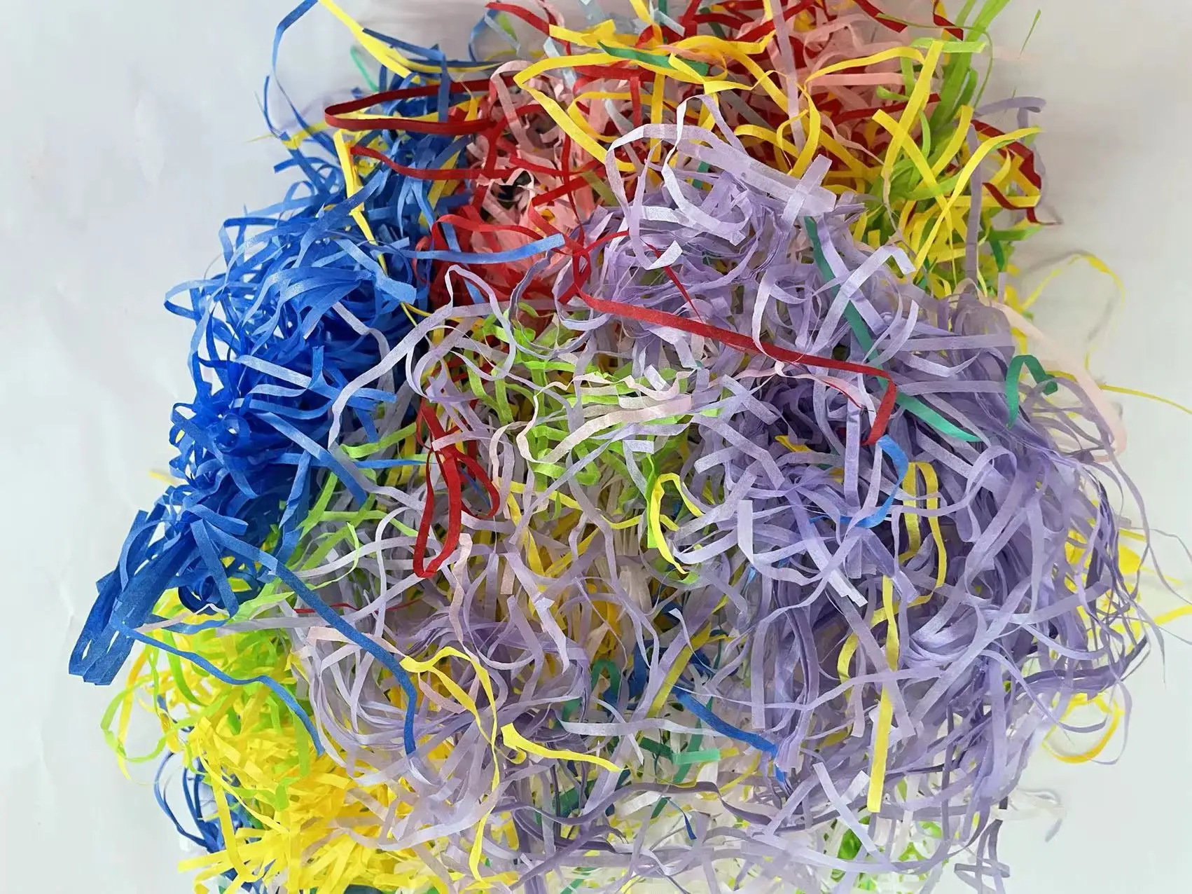 Recycled Brown Raffia Paper Shredded Colorful Raffia Filler For Gift