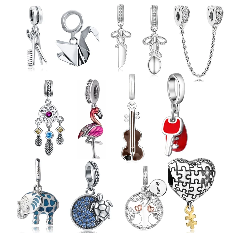 RINNTIN CB55-80 925 Sterling Silver Jewelry 2021Fashion DIY Charms Pendant for Bracele Necklace Bulk Wholesale
