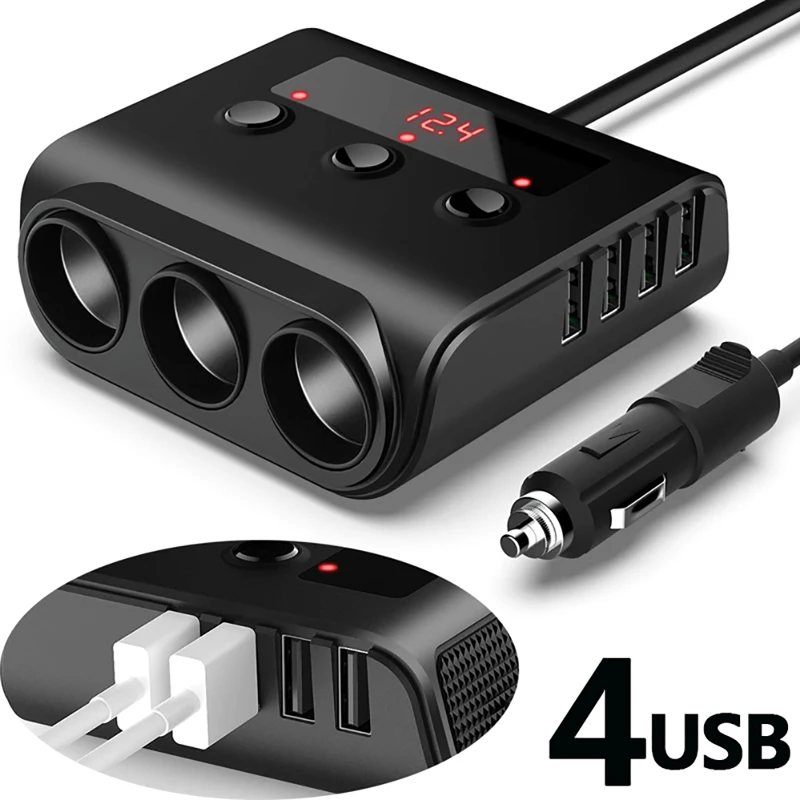 Way 12V 24V Car Cigarette Lighter Splitter Fast Charger