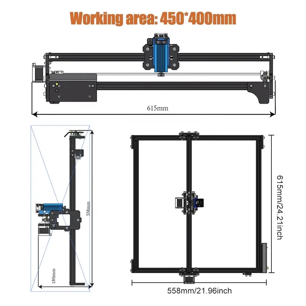 New Style Laser Engraving Machine All Metal Large Working Area Portable Laser Engraving Machine