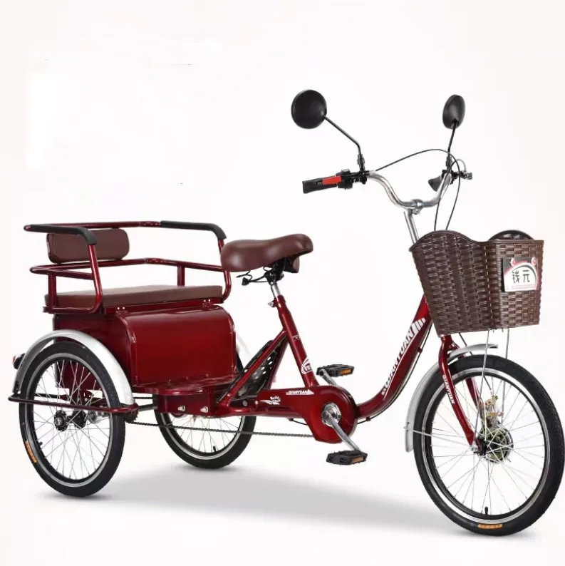 2023 Cheaper Three Wheel Tricycle Adults With Rear Seat And Basket ...