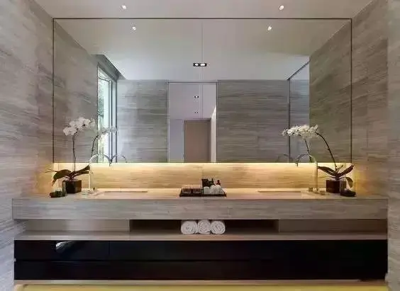 2025 Luxury Wall-Mounted Double Sink Bathroom Vanities Set Includes Marble Vanity with Basin and Countertop