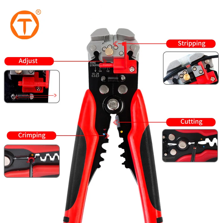Multifunction Heat Shrink Connectors Length Self Adjusting Multy  Insulated Crimping Wire Stripper Cable Cutter Plier Tool