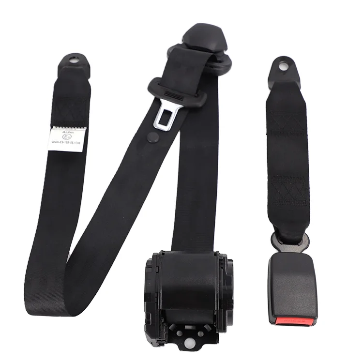 OEM Logo Universal Retractable 3-Point Polyester Nylon ABS Plastic Steel Metal Components Durable Car Safety Seat Belt