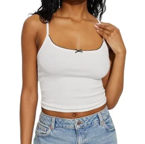 Women's Vintage Knitted Short Halter Tank Top-High Quality Cotton Breathable Customizable Summer Tops