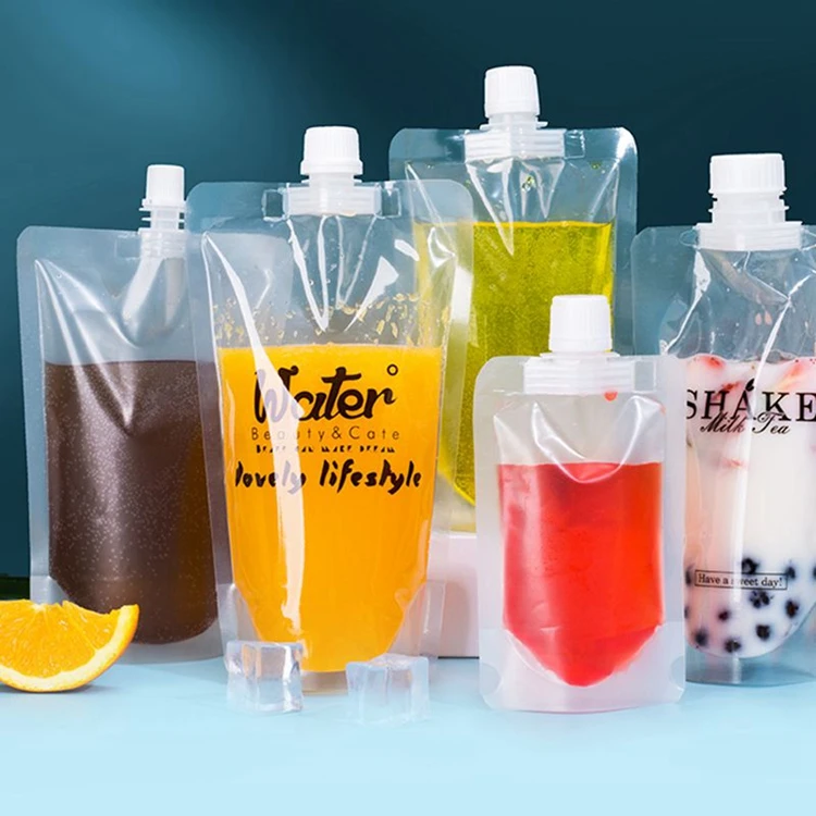 Drink Bag Clear Stand-Up Plastic Pouches Bags,Portable Travel Liquid Clear  Plastic Empty Packaging Bag, 5L