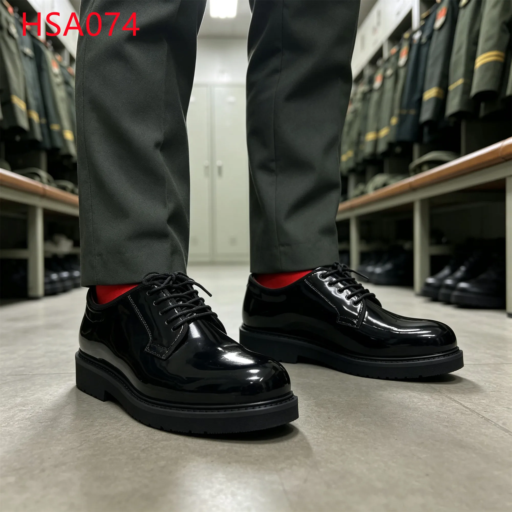 LXG,Nigeria Tender Heritage Design Hua Singh Men Leather Shoes City Hall Lace-up Glossy Administrative Uniform Shoes HSA074