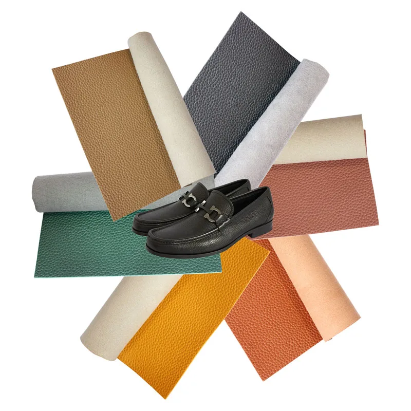 Artificial suede backing PU faux leather material China Manufacturer