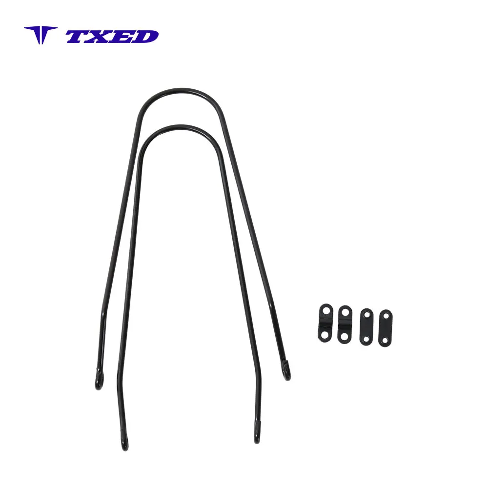 Fuxing TXED01 20 Inch Bicycle Mudguard Stay 4.5mm Steel Wire Matte Black Bike Fender Mounting Bracket Set for 58mm Curved