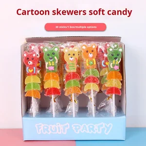 30-Piece Fruit Juice Gummies Sweet Animal Cartoon Lollipops Bulk Box Kosher Snacks for Office Leisure Children's Food