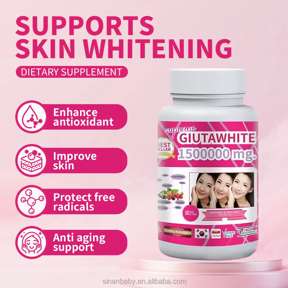 suplemen glutathione terbaik Kapsul S-acetyl 1.500.000mg Pil Pemutih Kulit,Meningkatkan Kesehatan Kulit Anti-penuaan Dan Menghilangkan Flek Hitam 5-Amino-1MQ Research Compound | Body Protection Compound Flavor:Green Apple