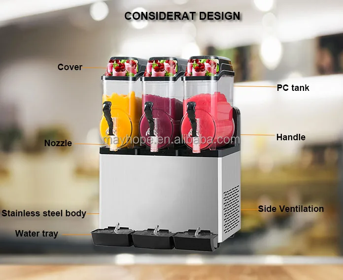 3 Tanks Daiquiri Machine Slush Granita Vending Machine New Slush