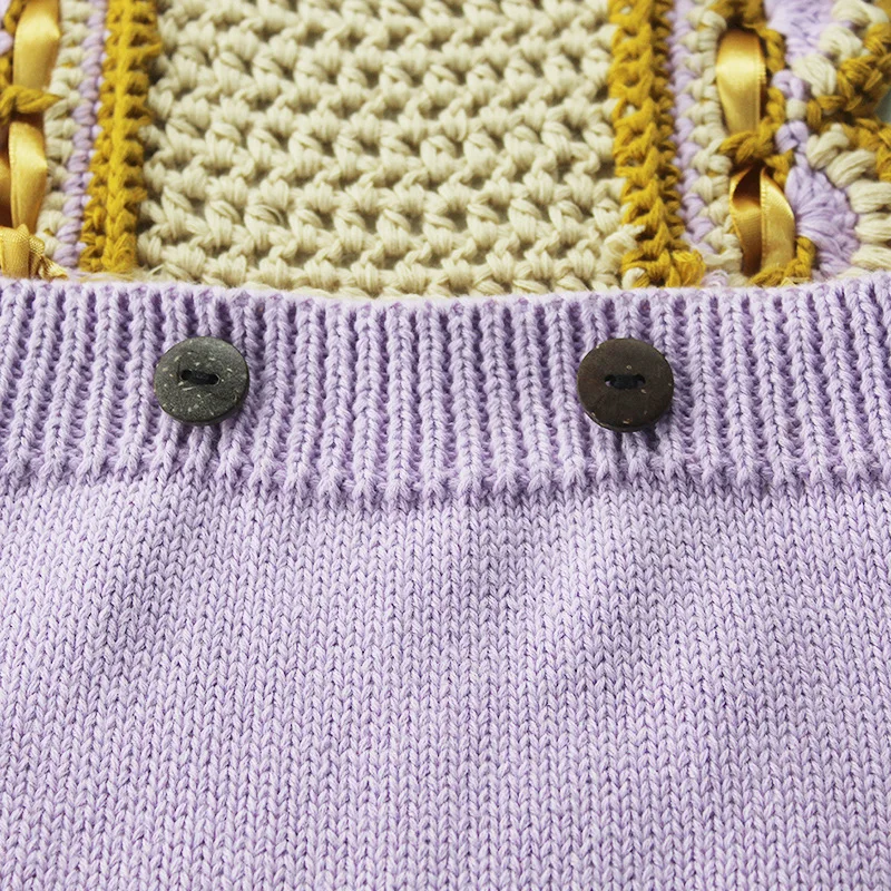 Ins2019 вязаные свитера для девочек; Одежда для детей-цепной крюк ремни вязаный шерстяной сиамские одежда мешок пердеть Ползунки Одежда