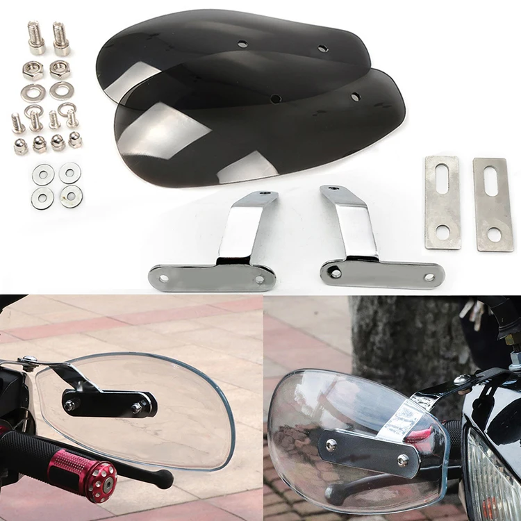Motorbike Wind Deflector Windproof Handguard Hand Guard Protector Shield Black 