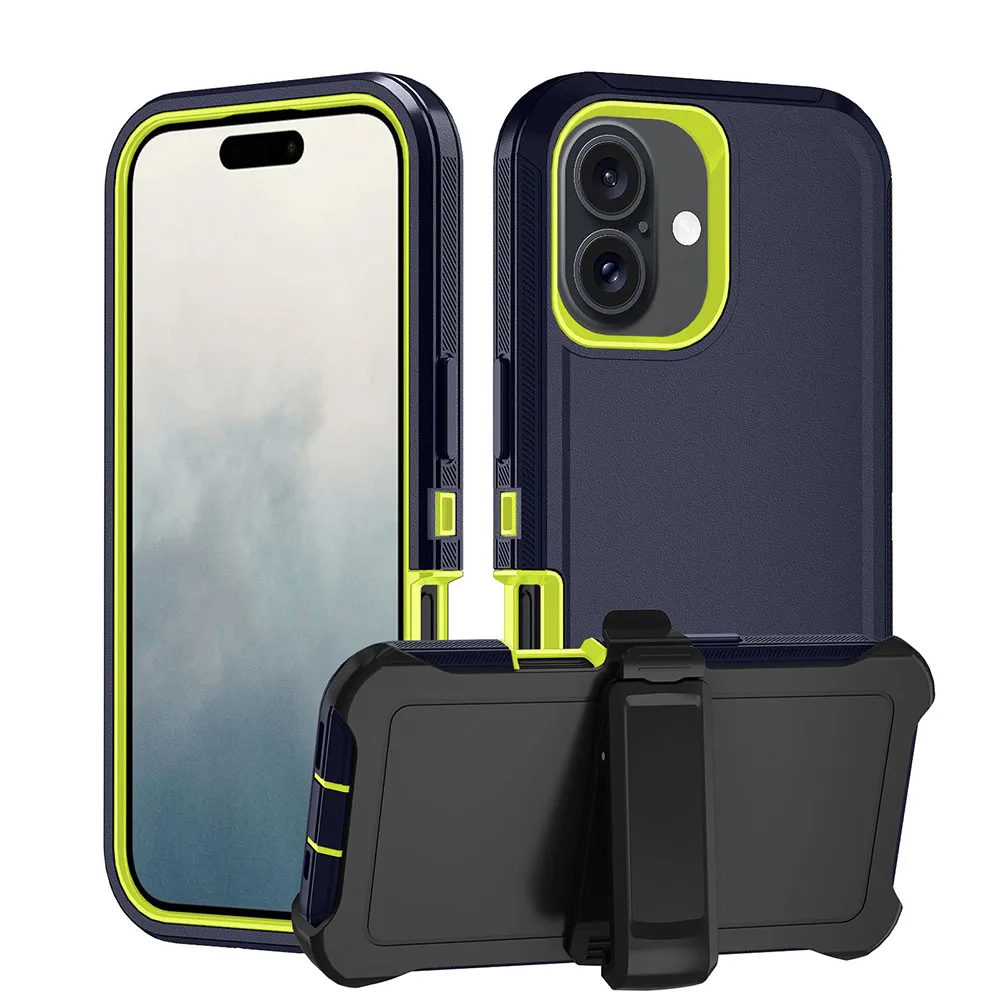 Laudtec Sjk895 Shockproof Phone Case Heavy Duty Holder Belt-Clip Simple Business Cover For Iphone 16 15 14 13 12 Plus Pro Max