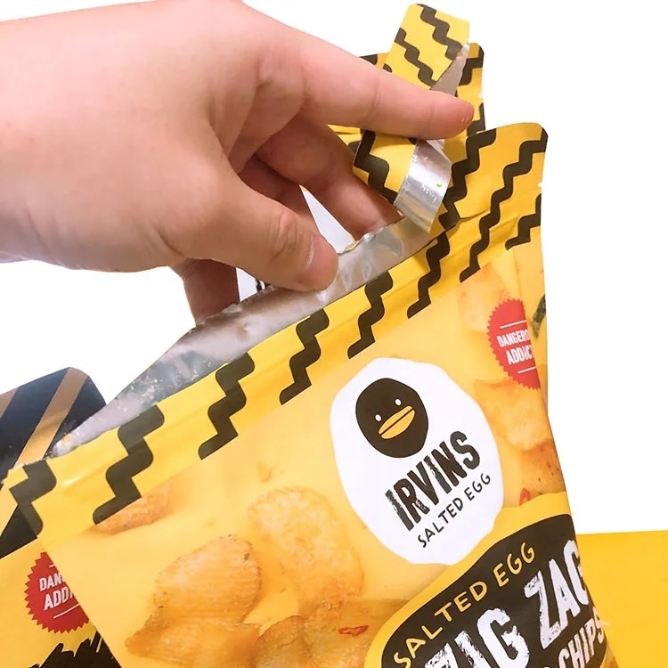 ポテトチップス包装カスタマイズジップロックスタンドアップ