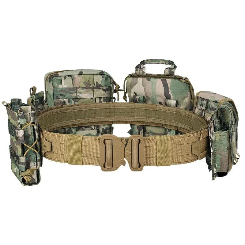 High Duty Outdoor Mountaineering Outdoor Premium Tactical Waist Bag Detachable Camouflage Belt With Pouches Tactic Waist Belts