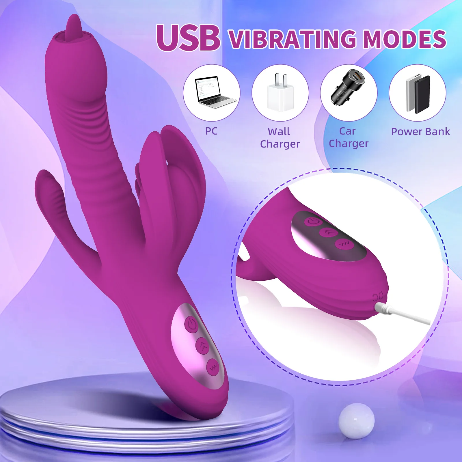 vibromasseur rabbit étanche Hugbox Rabbit Vibromasseur Effet Chaleur 50 Programmes Silicone Souple  Étanche