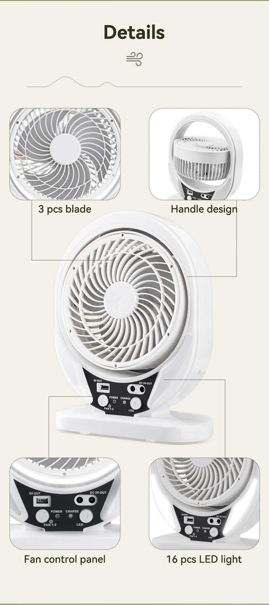 Solar Floor Standing Fan, 12V, 16Inch, 18Inch - detail 20