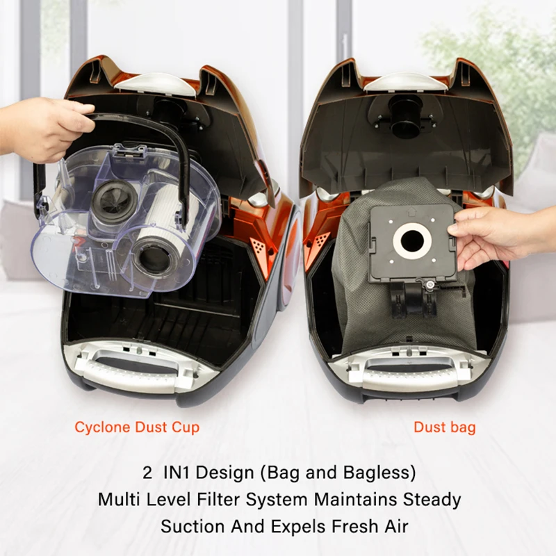 Proper Price Top Quality Canister Vacuum Cleaner  Assembling Dust Cup or Dust Bag at Will