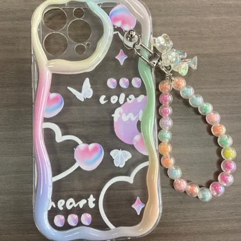 New Tpu Bracelet Cell Phone Case For iPhone 13 14 Pro Max Case Custom Butterfly Printing For Samsung S23 S24