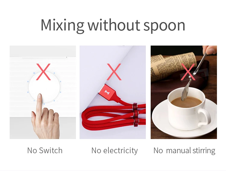 330ml Portable Foldable Wireless Auto Mixing Magnetic Mug Self Stirring Coffee Mug with Handle details