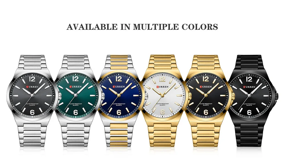 CURREN 8493 Classic Vintage Men's Quartz Watch 42mm Brand Original Wristwatches with Stainless Steel Band Luminous Hands Gift