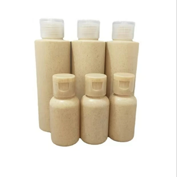 Eco Friendly 2oz 4oz Degradable Shampoo and Conditioner Bottle Wheat Straw Material Plastic Bottles