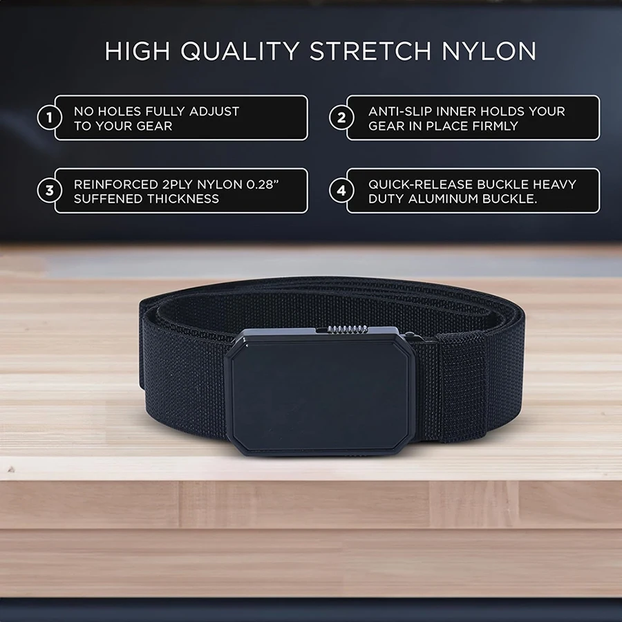 Adjustable Belt Men Discreet Unisex Invisible Heavy Duty Tactical Belt Men with Quick Release Buckle