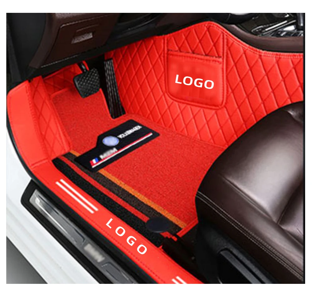 All Weather Custom Anti slip 7D 5D Waterproof Car Carpet Floor Foot Mats 4 Pieces  Luxury EVA Leather PVC Coil Universal Car Mat