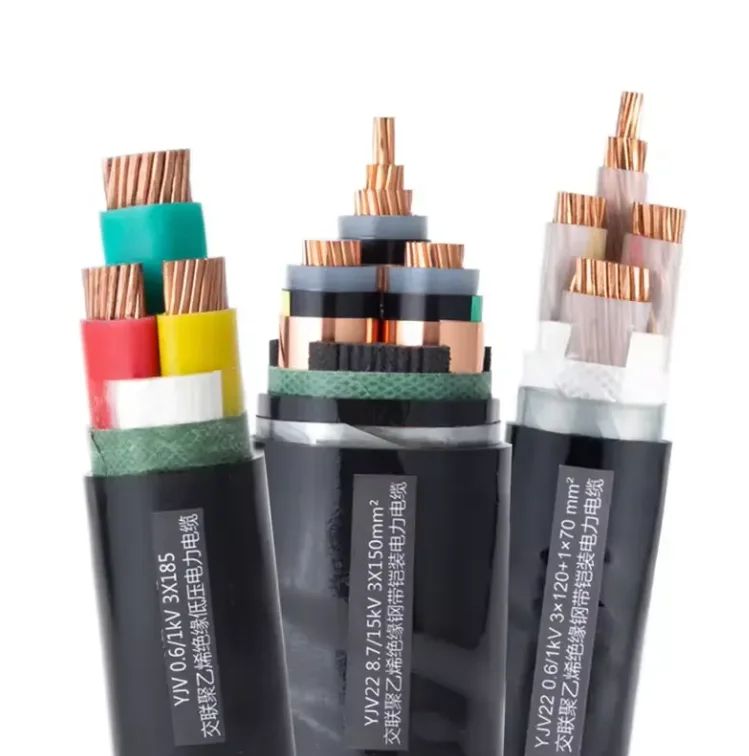 Factory Supply Medium Voltage 3 Core Electric Cable Yjv Armoured Power Cable