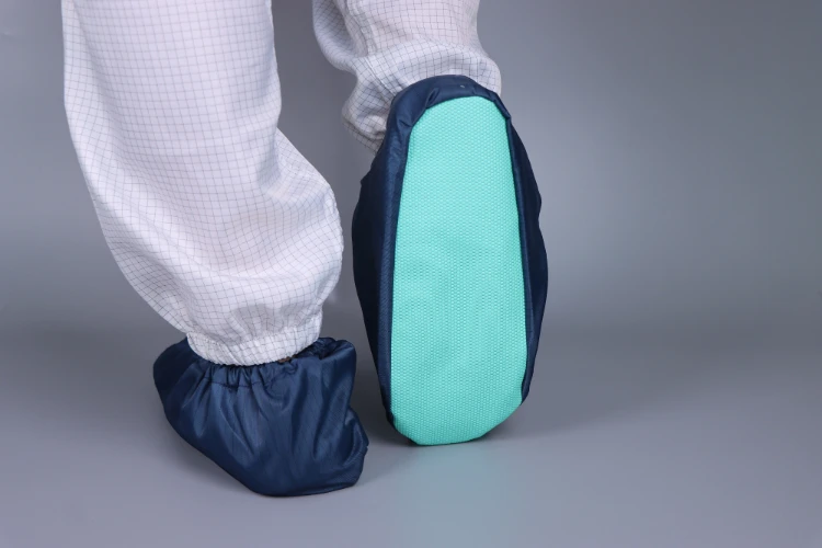 White Blue Waterproof Reusable Shoe Covers Anti Skip Antistatic Esdsole
