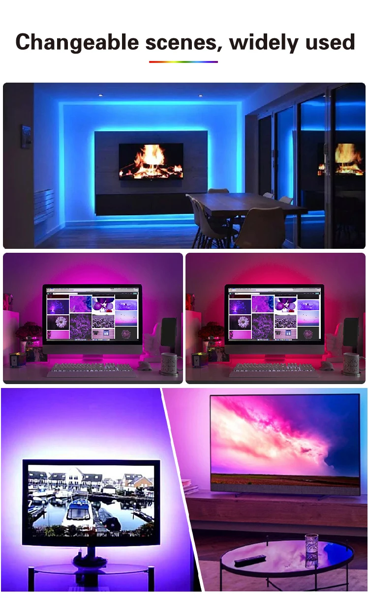 Best Price! Smart Rgb Led Strip Light For Tv Remote Or Bt App Control