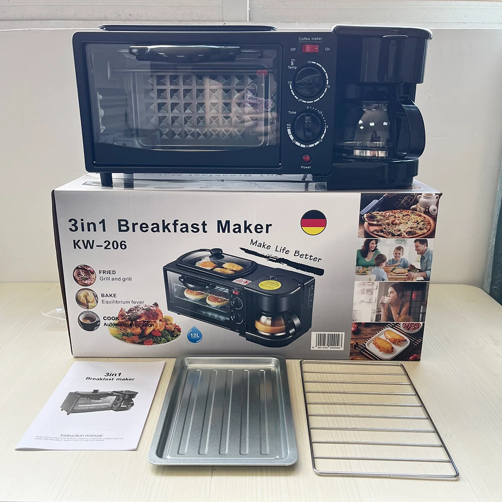 Support OEM Automatic Multifunction Household 3in One Oven Multifunction 9L 3 in 1 Breakfast Maker