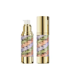 Private Label Customized Wholesale Three Color Spiral Base Makeup Moisturizing Brightening Oil Control Make up Glow  Primer