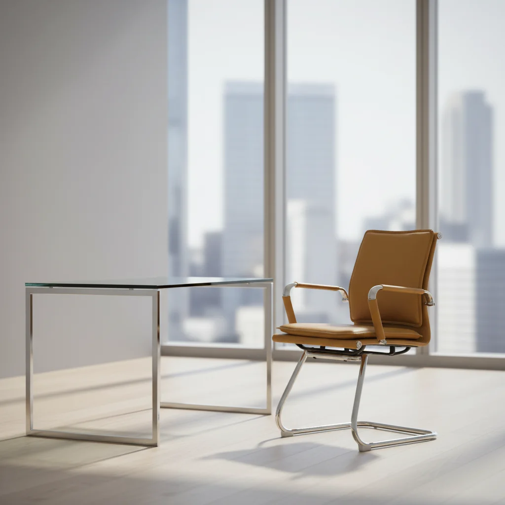 Modern Ergonomic Leather Executive Office Chair with Adjustable Height and Steel Base 5