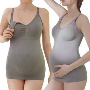 Women's Summer Thin Seamless Anti-Sagging Push-up Bra Front Buckle Clasp Adjusted Breathable Maternity Feeding Dress Padded Bra
