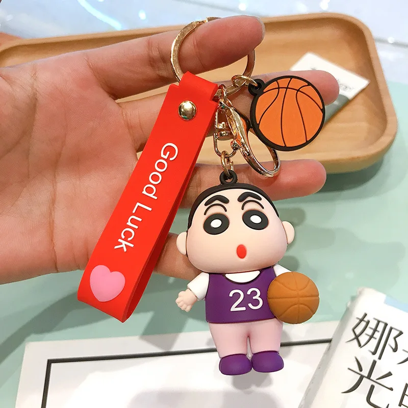 Wholesale 3D Crayon Shin-Chan Doll Cute Keychain Accessories PVC Key Ring  with Daisy Basketball Pendant Wristlet Custom Car Bag Charm Gift From  m.