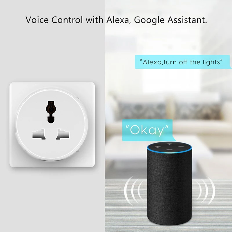 Beelite Smart Plug US 10A WiFi Socket Alexa Plug Timer Plug Remote Socket  Smart Life APP Tuya Smart Home Alexa Google Assistant