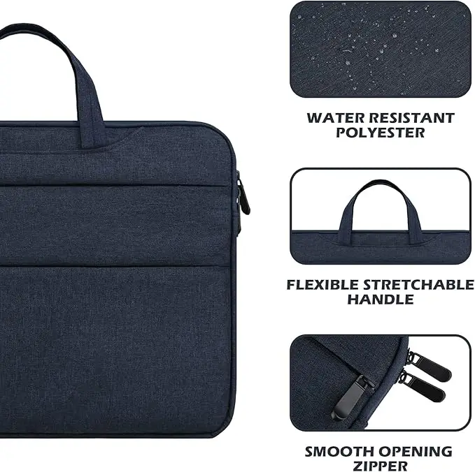 product 156 inch notebook computer chromebook briefcase with handle multiple pocket protective padded polyester waterproof carrying bag-32