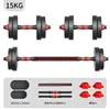 Juego de mancuernas y barra de doble uso - 30 kg/15 kg - 2 piezas