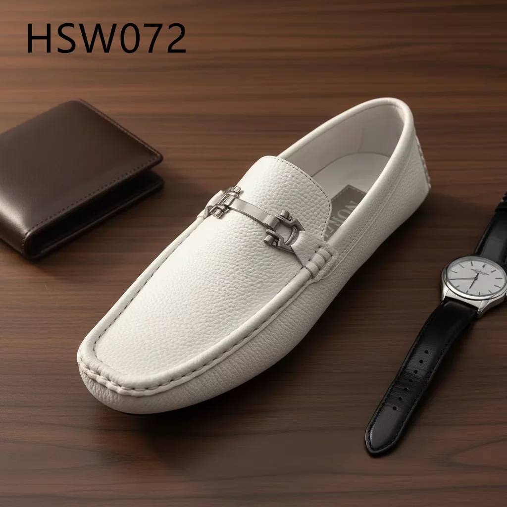 LXG, buty mokasyny typu pull-on do weekendowych wycieczek z przeciwpłaskimi, sklejanymi podeszwami typu Oxford, najlepsze buty jachtowe białe ze skóry pełnoziarnistej wykonane ręcznie, model HSW072